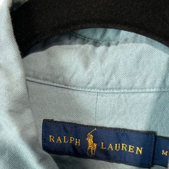 Revolve Polo Ralph Lauren Blue Collared Chambray Casual Button Down Shirt - Picture 4 of 6